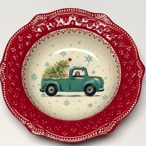 Pioneer Woman Holiday Christmas Truck Charlie Soup Salad Bowl Red New